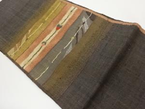 横段に抽象模様織出し名古屋帯